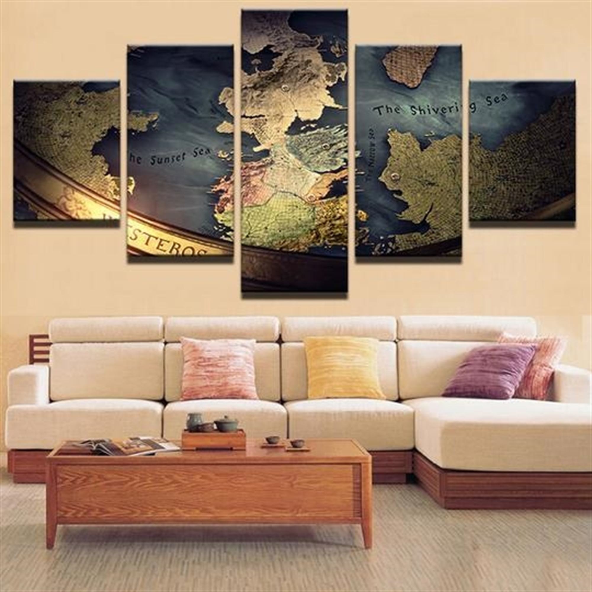 Game Of Thrones Map 3 Film Leinwandbilder Kunstdrucke Rahmen