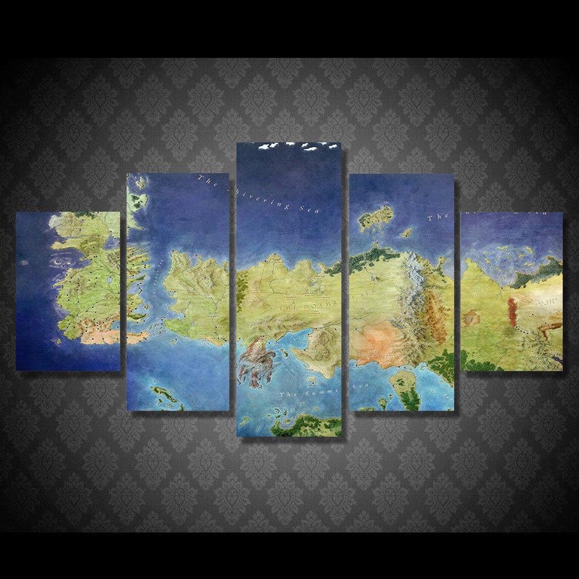 Game Of Thrones Map Of All Kingdoms Film Leinwandbilder Kunstdrucke Rahmen