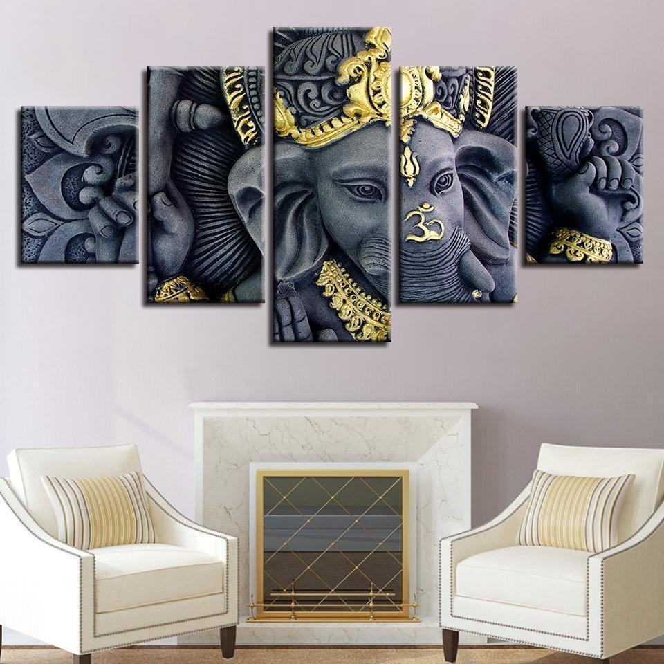 Ganesh Statue Blessing Hand Religion Leinwandbilder Kunstdrucke Rahmen