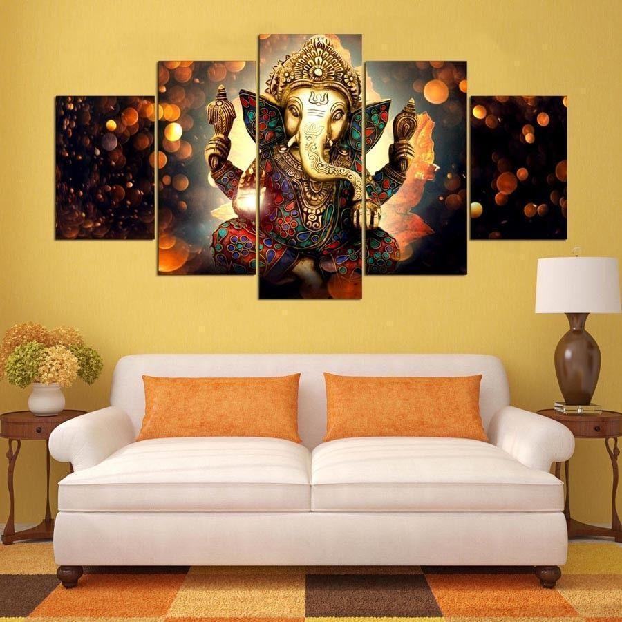 Ganesha Elephant Hindu God Religion Leinwandbilder Kunstdrucke Rahmen-trungten-5fum9