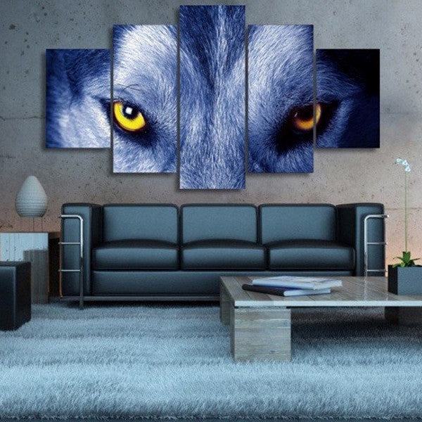 Gelbes Auge Wolf Leinwandbilder Kunstdrucke Rahmen