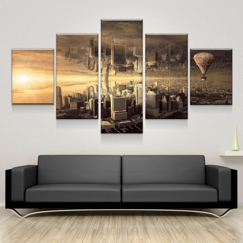 Gespiegelte Stadt Leinwandbilder Kunstdrucke Rahmen