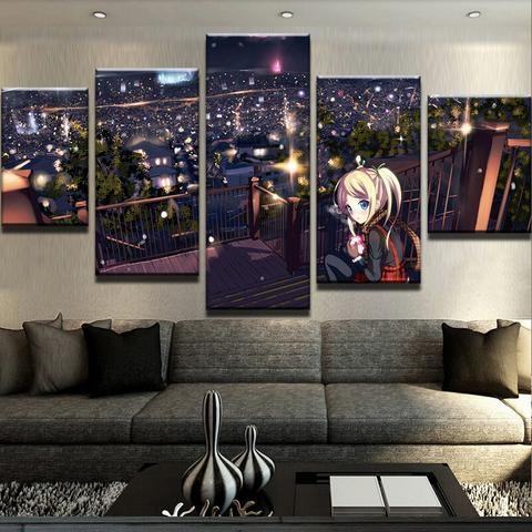 Girl Landscape Anime Leinwandbilder Kunstdrucke Rahmen