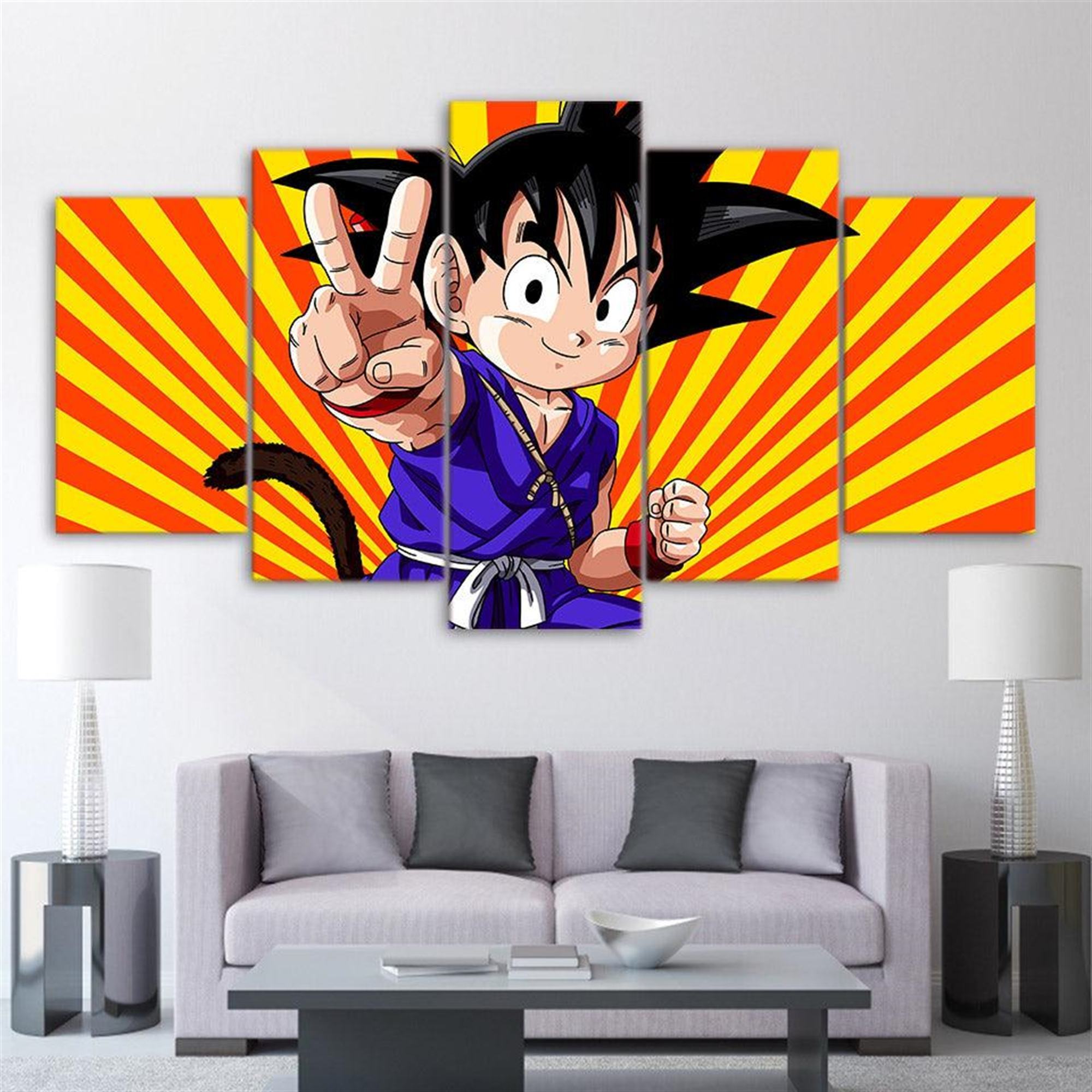 Goku 03: Anime Leinwandbilder Kunstdrucke Mit Rahmen