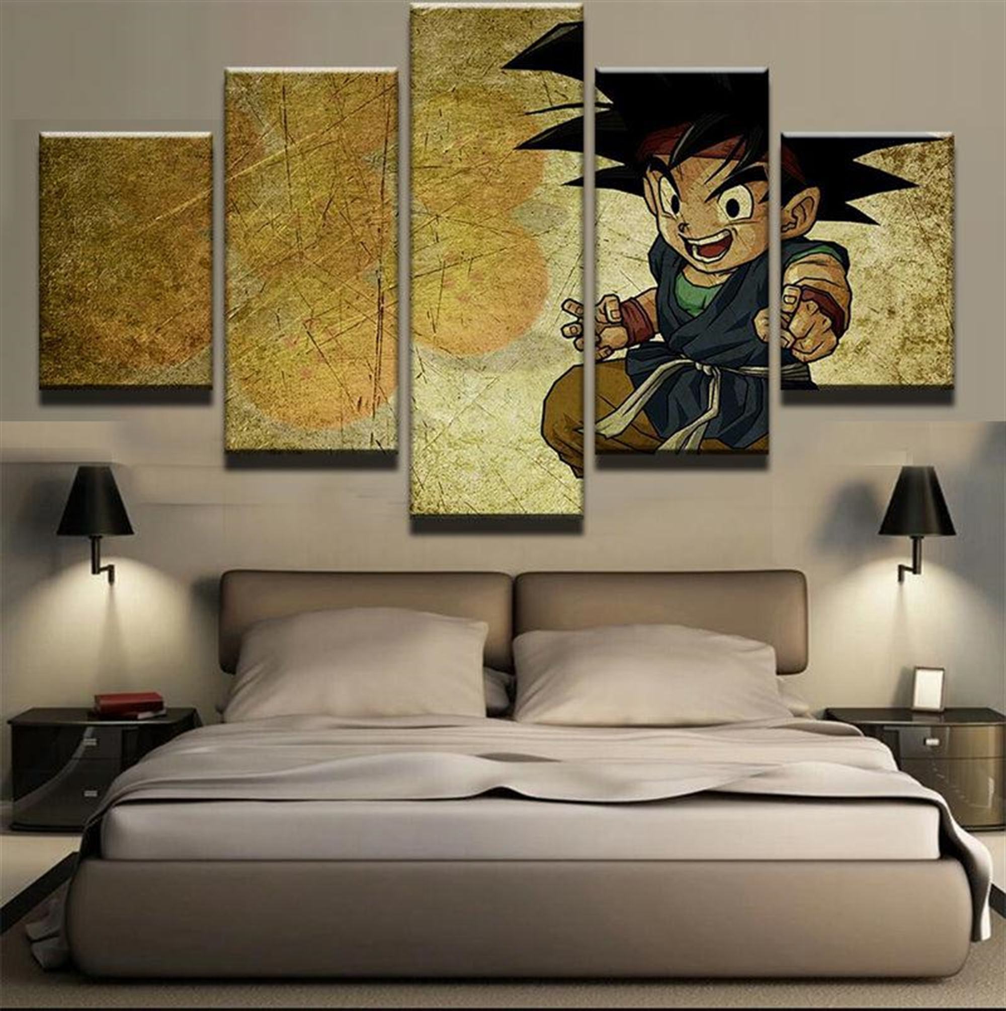Goku Cute 01: Anime Leinwandbilder Kunstdrucke Mit Rahmen