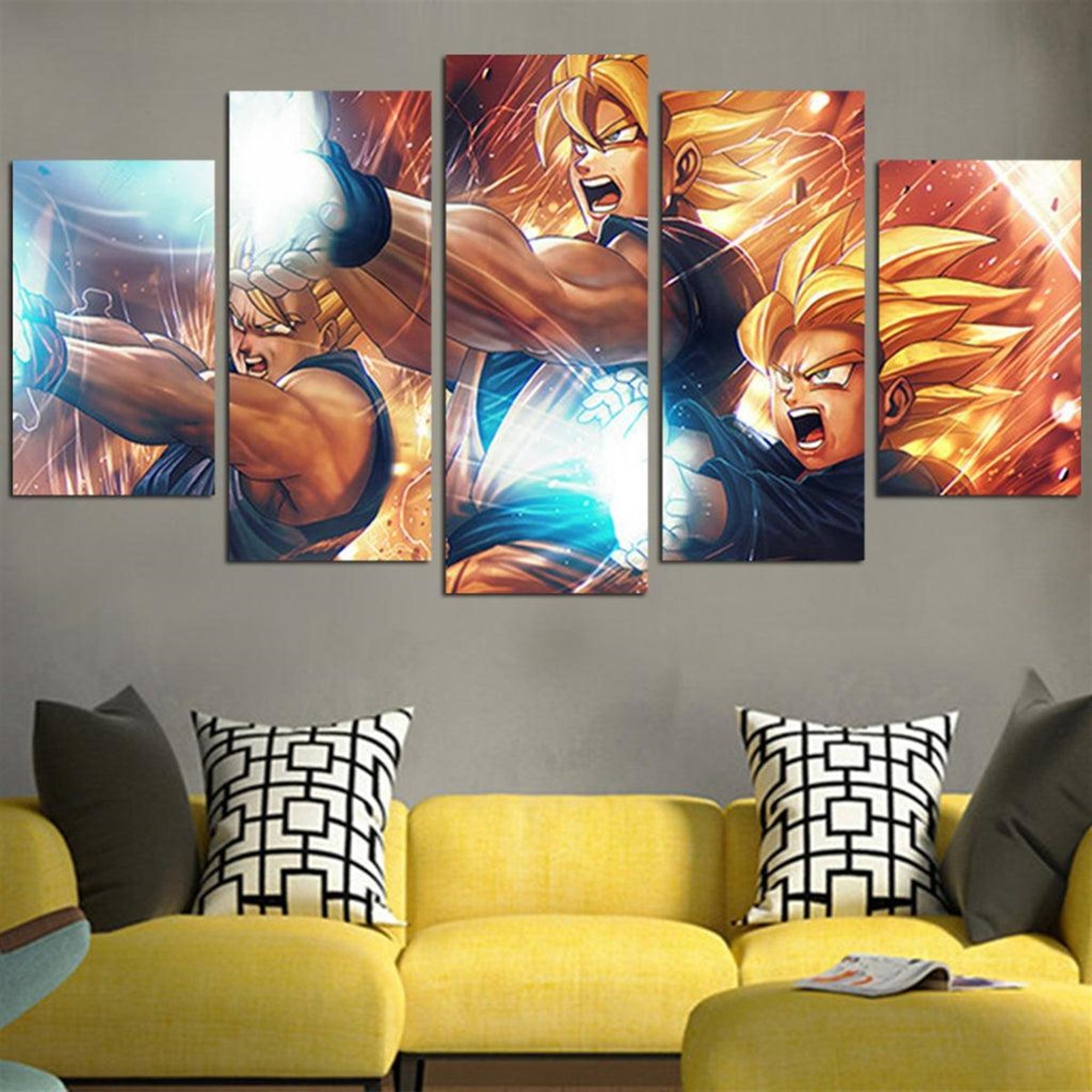 Goku Familie Kamehameha Leinwandbilder Kunstdrucke Mit Rahmen