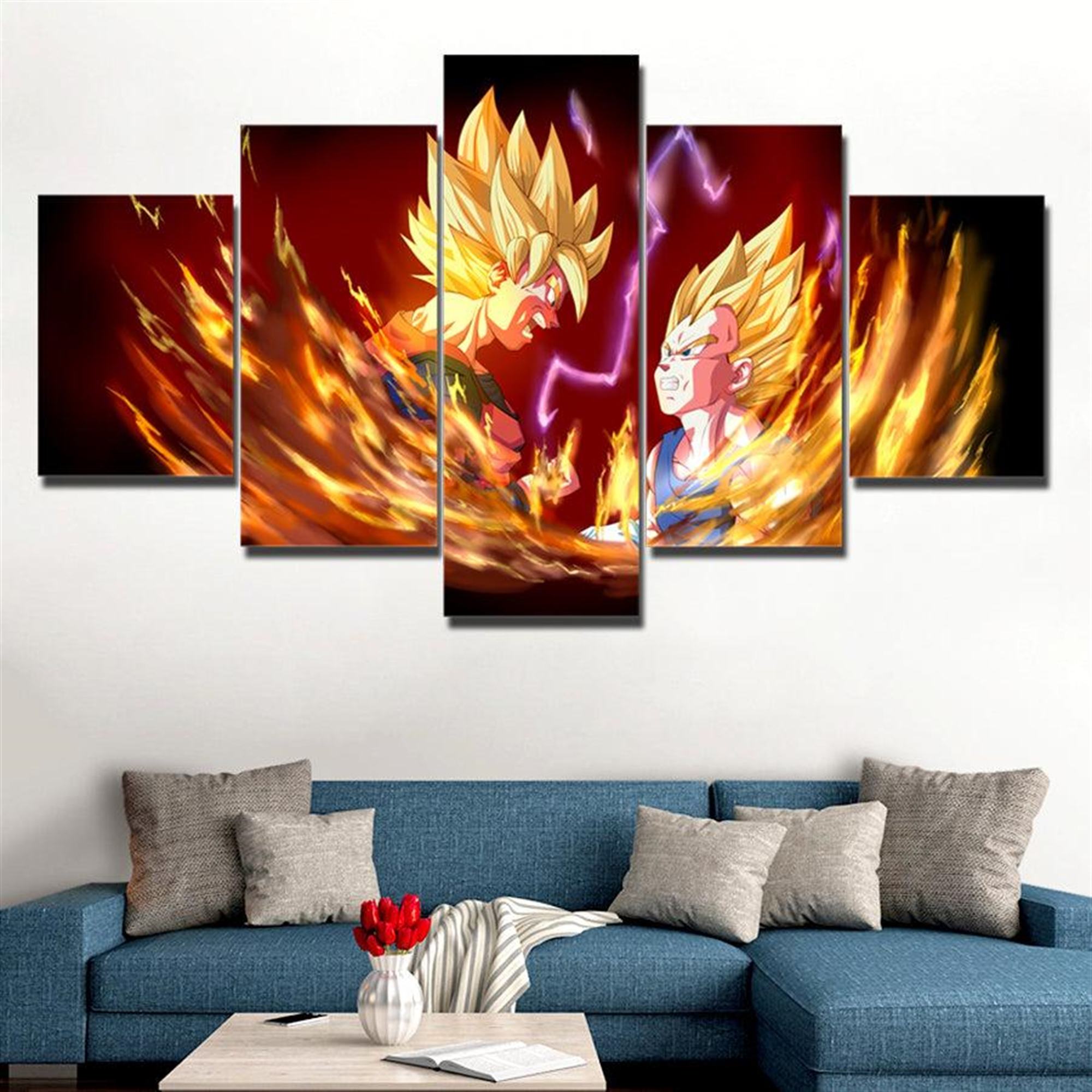 Goku Super Saiyan Dragon Ball Z: Anime Leinwandbilder Kunstdrucke Mit Rahmen