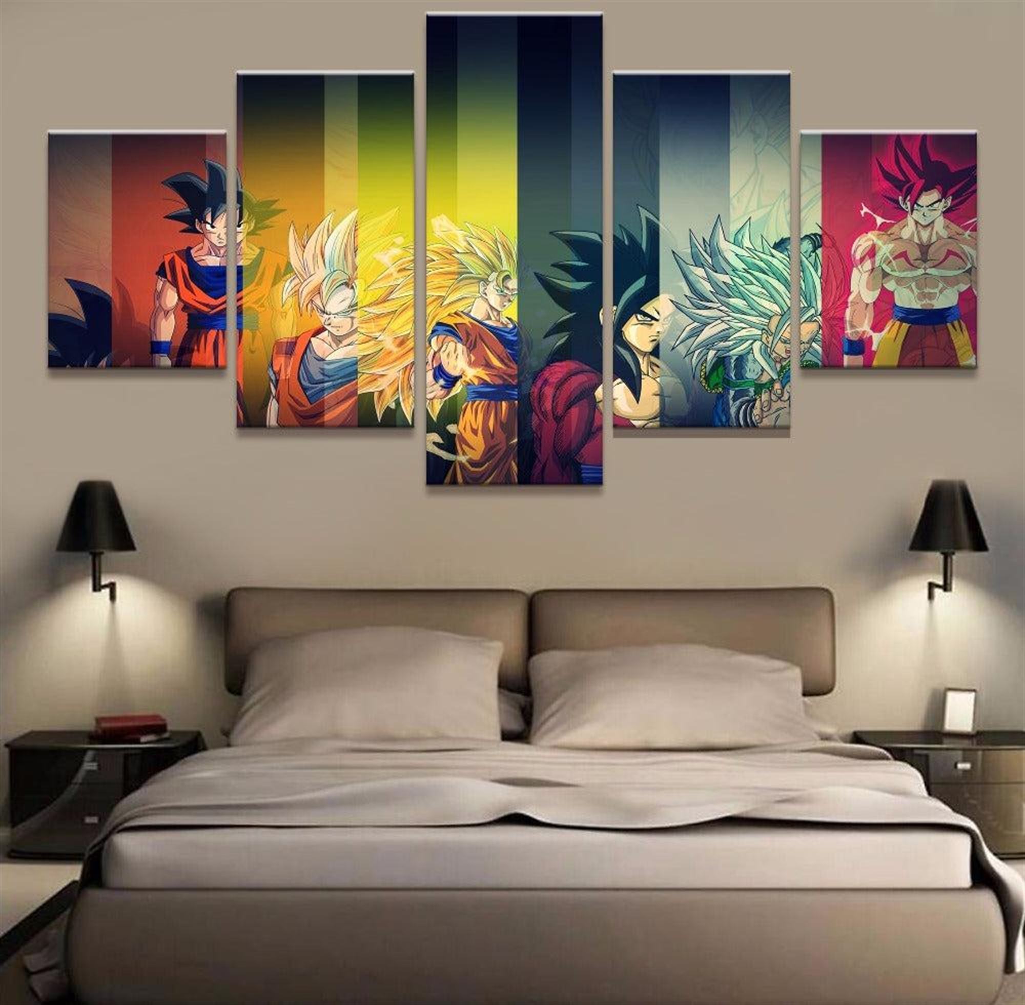 Goku Super Saiyan God: Anime Leinwandbilder Kunstdrucke Mit Rahmen