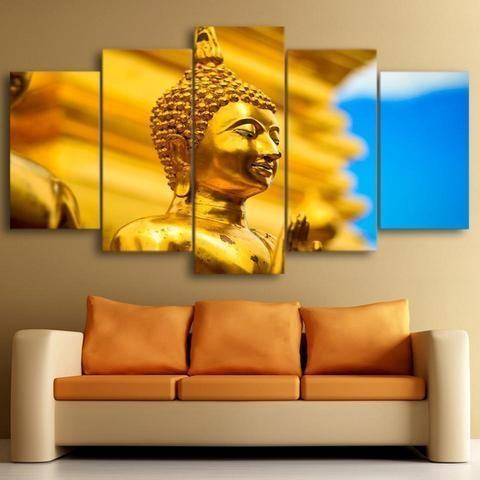 Gold Buddha Religion Leinwandbilder Kunstdrucke Rahmen