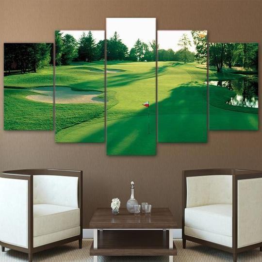 Golf Course Morning Golfing Sport Leinwandbilder – Kunstdrucke