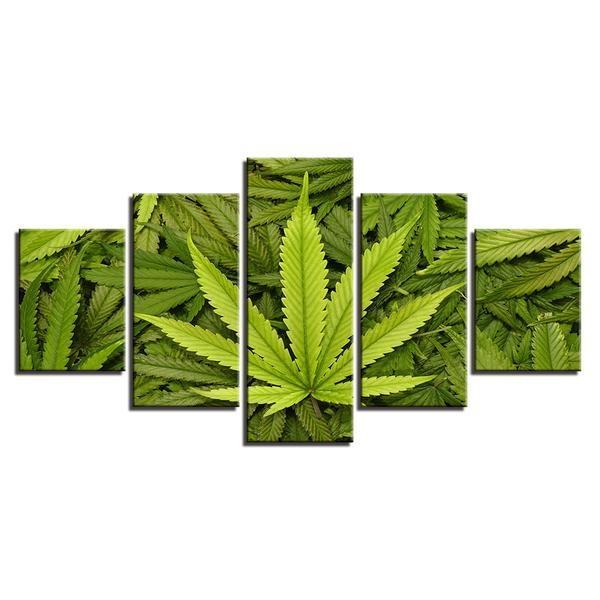 Green Leaves Marijuana Pot Canibus Nature Leinwandbilder Kunstdrucke  