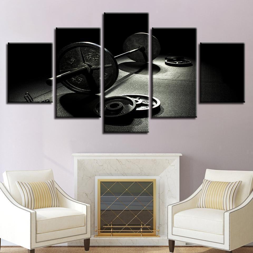 Gym Black Dumbell Sport Leinwandbilder – Kunstdrucke