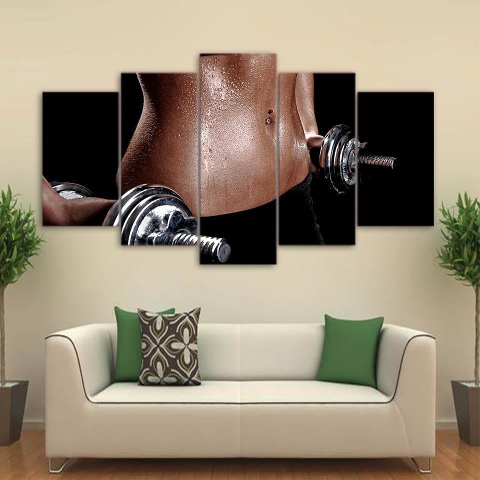 Gym Dumbells Fitness Equipment Sport Leinwandbilder – Kunstdrucke