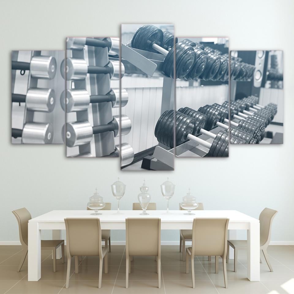 Gym Fitness Dumbbells Sport Leinwandbilder – Kunstdrucke
