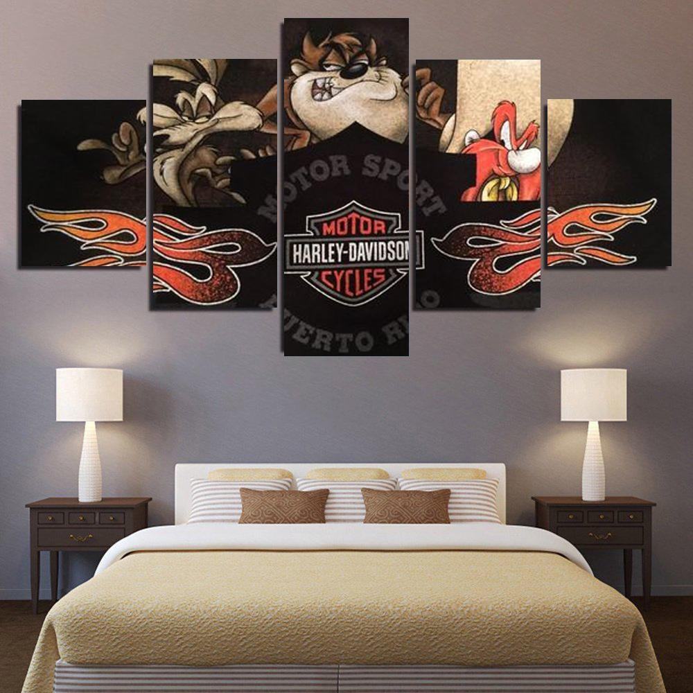Harley Davidson Motorrad # 1 Leinwandbilder Kunstdrucke Rahmen1hbmq
