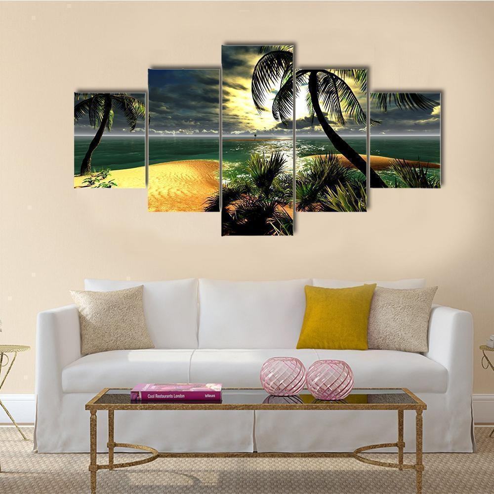 Hawaiian Sunset In Tropical Paradise Nature Leinwandbilder Kunstdrucke  