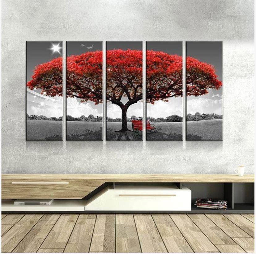 Herbstroter Baum Leinwandbilder Kunstdrucke Rahmen