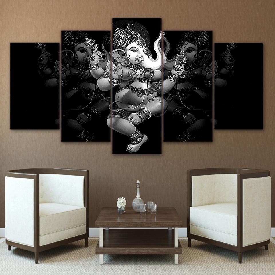 Hindu God Ganesha Elephant Religion Leinwandbilder Kunstdrucke Rahmen