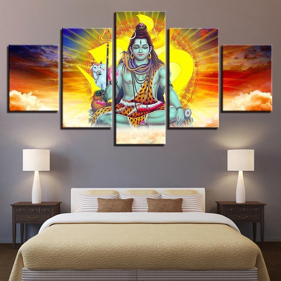 Hindu God Lord Shiva And Sunshine Religion Leinwandbilder Kunstdrucke Rahmen