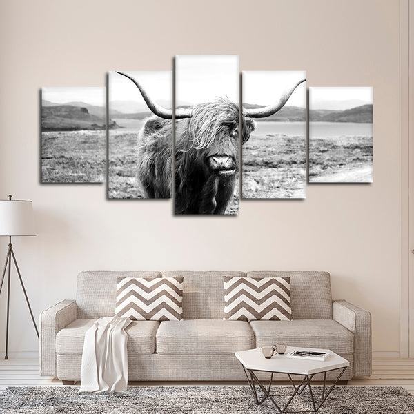 Hochlandkuh In Feldern Leinwandbilder Kunstdrucke Rahmen