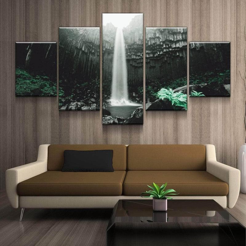 Holzkohle Wasserfall Leinwandbilder Kunstdrucke Rahmen