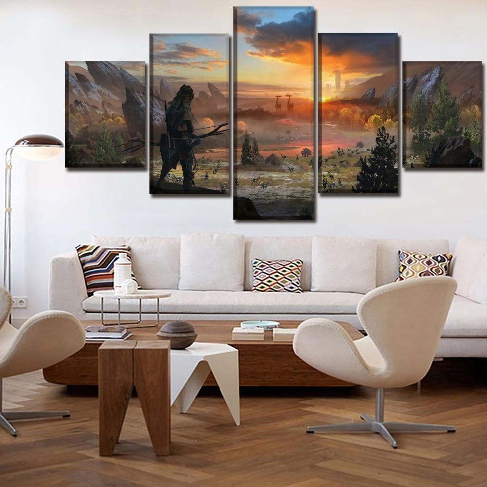 Horizon Zero Dawn The War While Sunset Gaming Leinwandbilder Kunstdrucke  