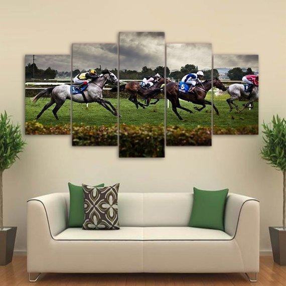 Horse Racing Home Decor Horses Race Sport Leinwandbilder Kunstdrucke  