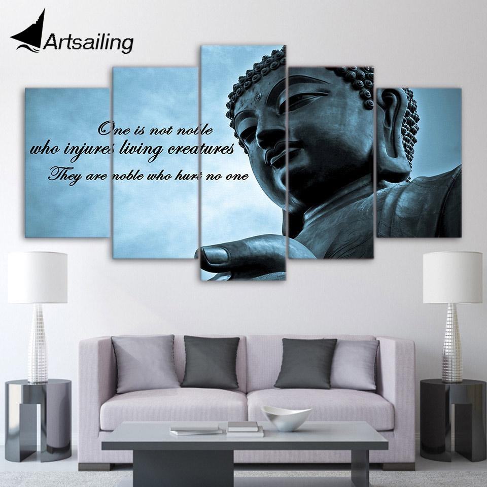 Huge Buddha Statue Zen Religion Leinwandbilder Kunstdrucke Rahmen