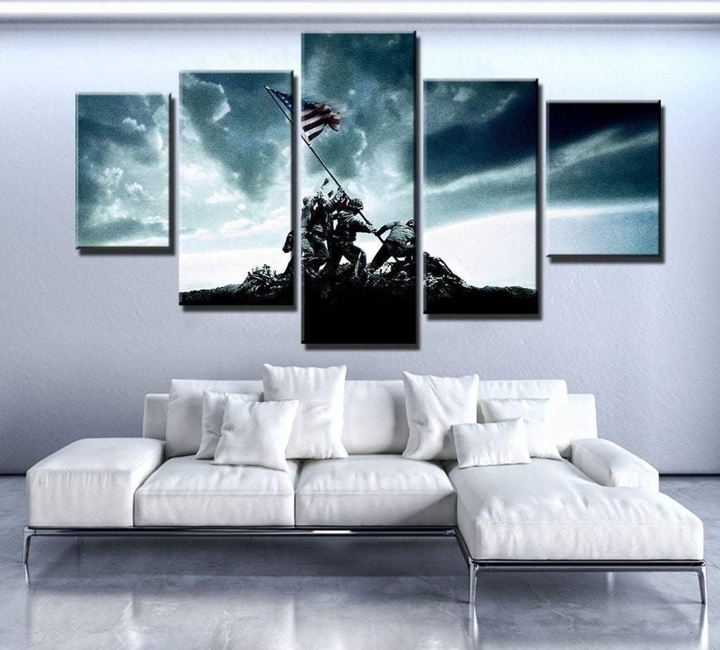 Iwo Jima Flag Raising Army Leinwandbilder Kunstdrucke Rahmen