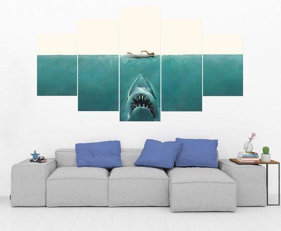 Jaws Shark Movie Leinwandbilder Kunstdrucke jaws shark movie leinwandbilder kunstdrucke 2445