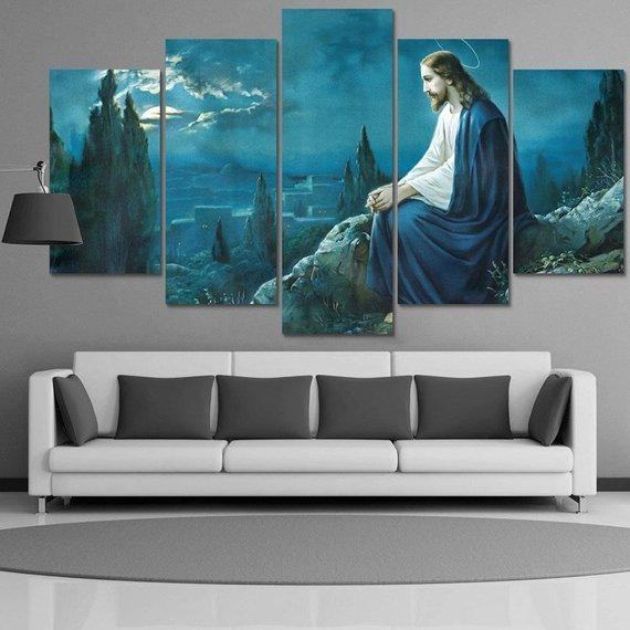 Jesus Christ Canvas Set Christian Religion Leinwandbilder Kunstdrucke Rahmen
