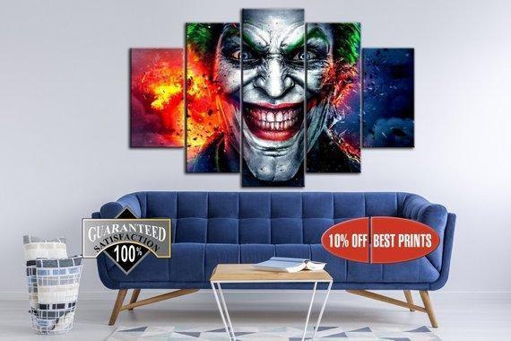 Joker Halloween Leinwandbilder Kunstdrucke Rahmen