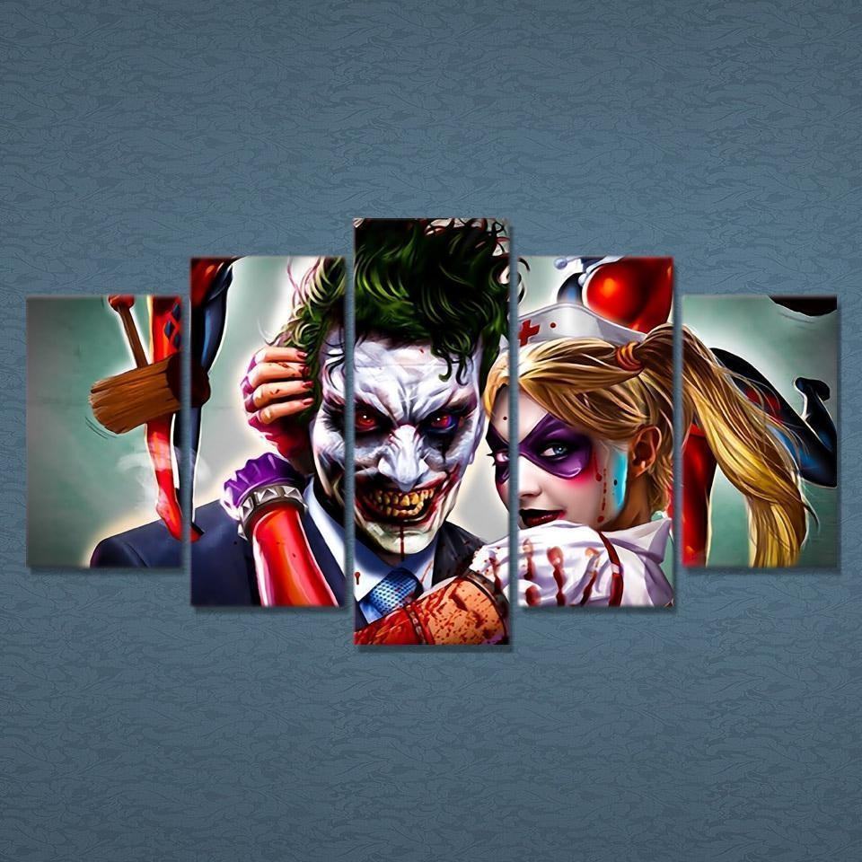 Joker Harley Quinn Leinwandbilder Kunstdrucke Rahmen