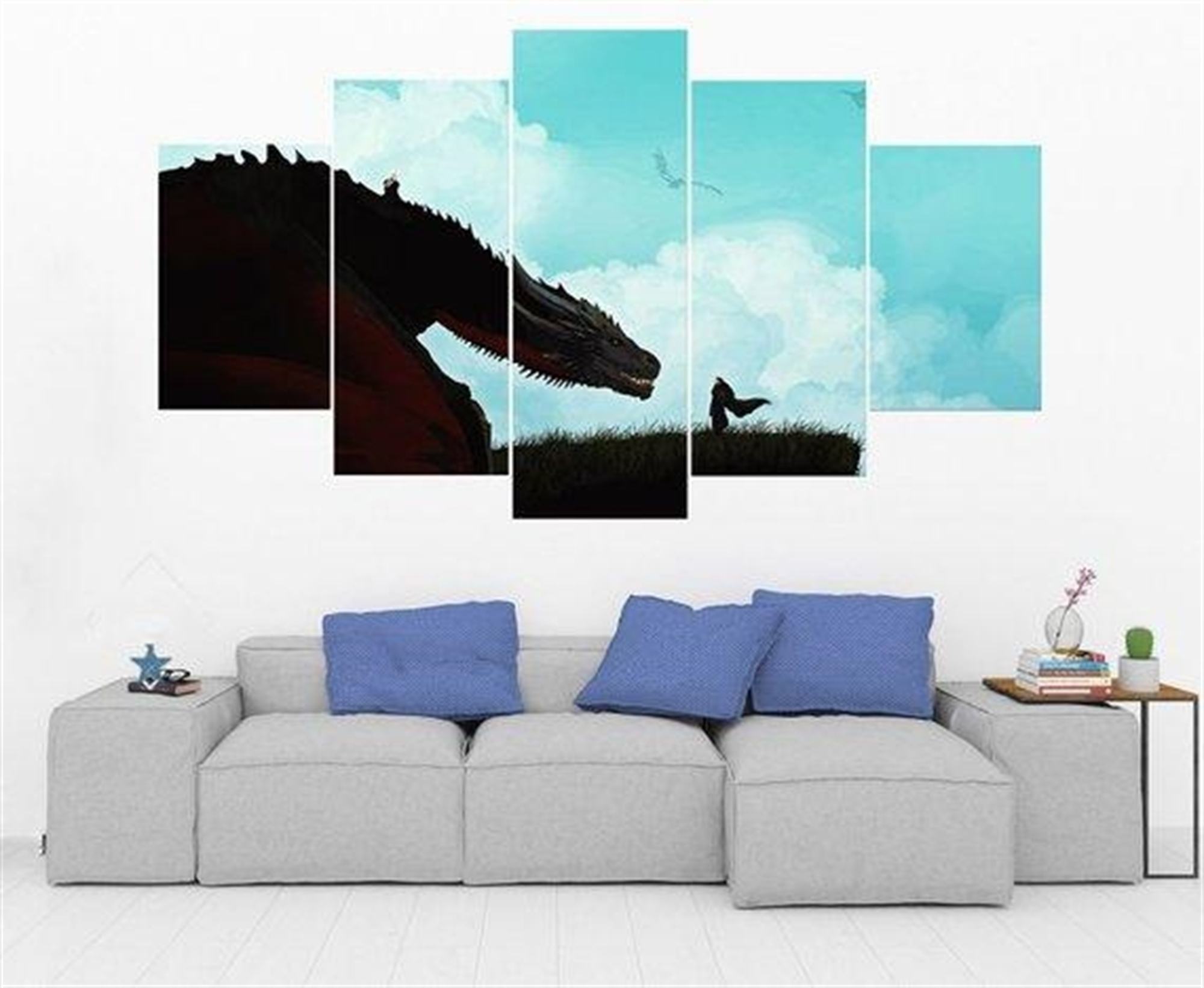 Jon Snow Meets Dragon Game Of Thrones Film Leinwandbilder Kunstdrucke Rahmen