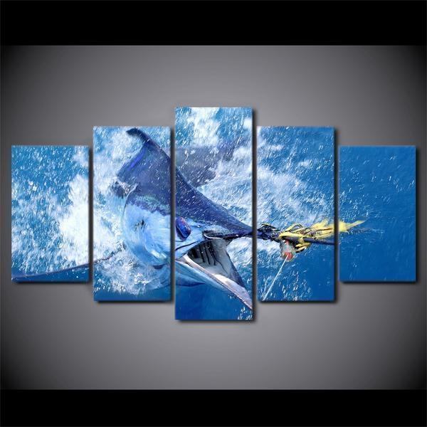 jumping marlin blue ocean ocean leinwandbilder kunstdrucke 7579