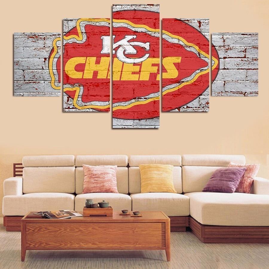 Kansas City Chiefs Logo Poster 9 Football Leinwandbilder Kunstdrucke Rahmen