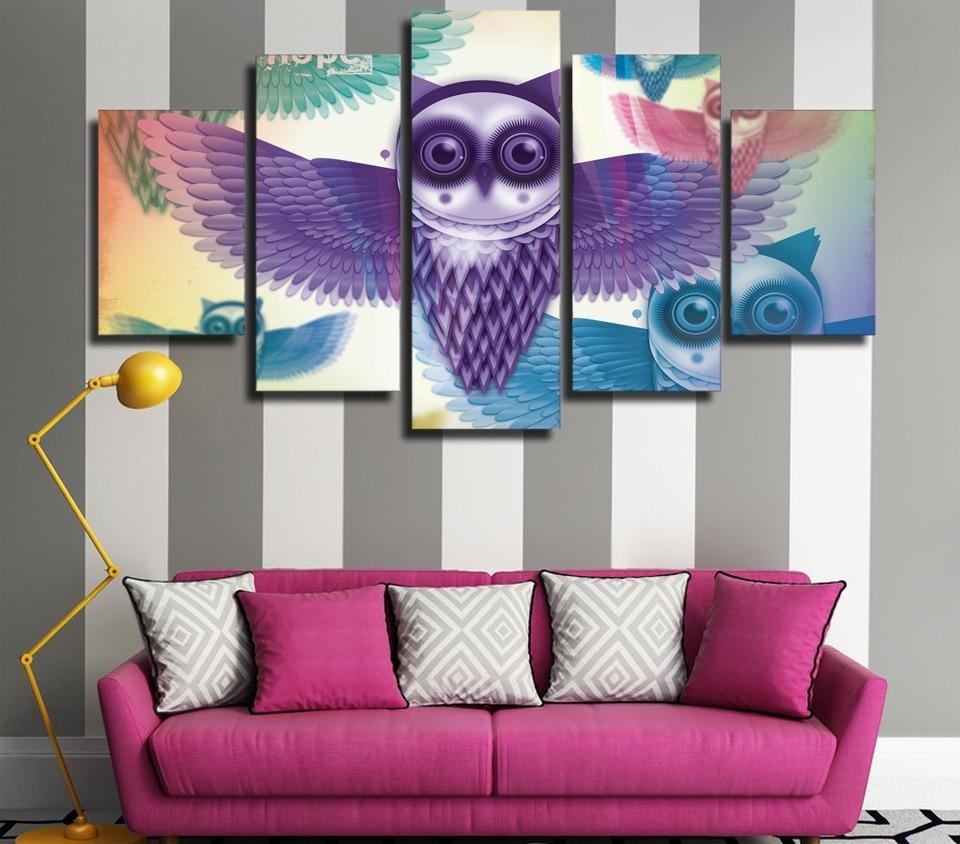 Karikatur Animal Owl Abstract Leinwandbilder Kunstdrucke Rahmen