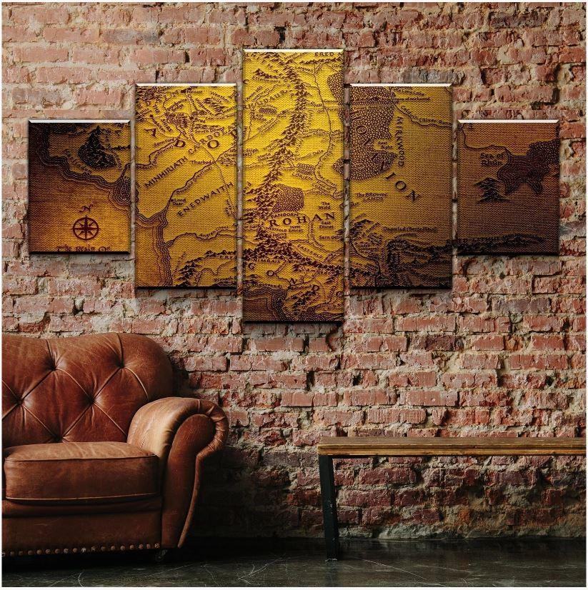 Karte Von Mittelerde Leinwandbilder Kunstdrucke Rahmen