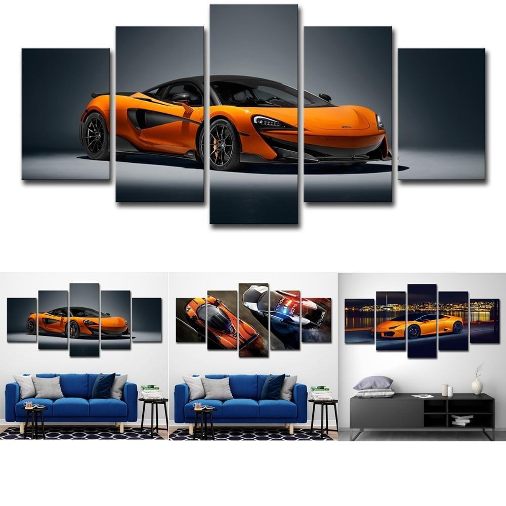 Lamborghini Orange Super Car Leinwandbilder Kunstdrucke Rahmen