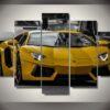 lamborghini yellow sports car leinwandbilder kunstdrucke rahmen 2434