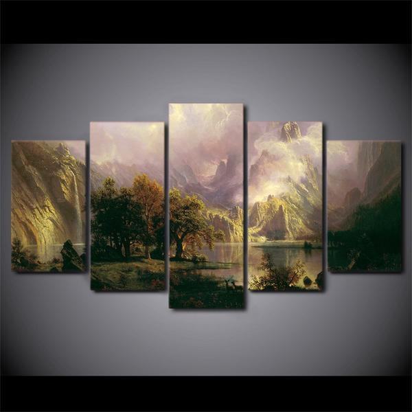 Landscape Home Decor Mountain Fog Lake Nature Leinwandbilder Kunstdrucke  