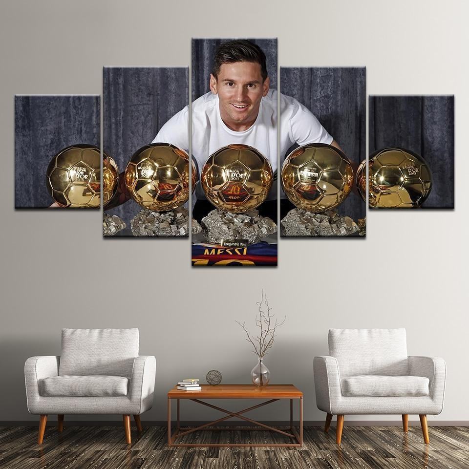 Lionel Messi 5 Golden Globe Award Soccer Leinwandbilder Kunstdrucke  