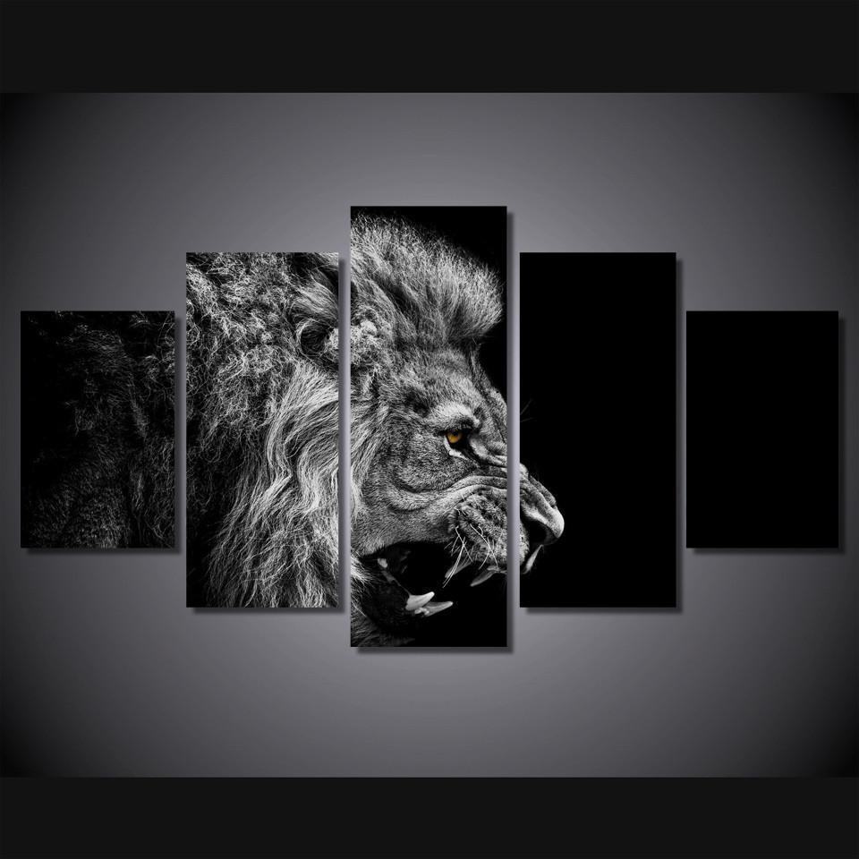 Lions Roar Animal Leinwandbilder Kunstdrucke Rahmen