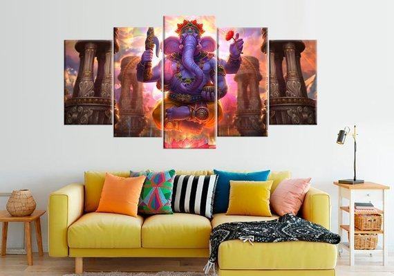 Lord Ganesha The God Of Success Religion Leinwandbilder Kunstdrucke Rahmen