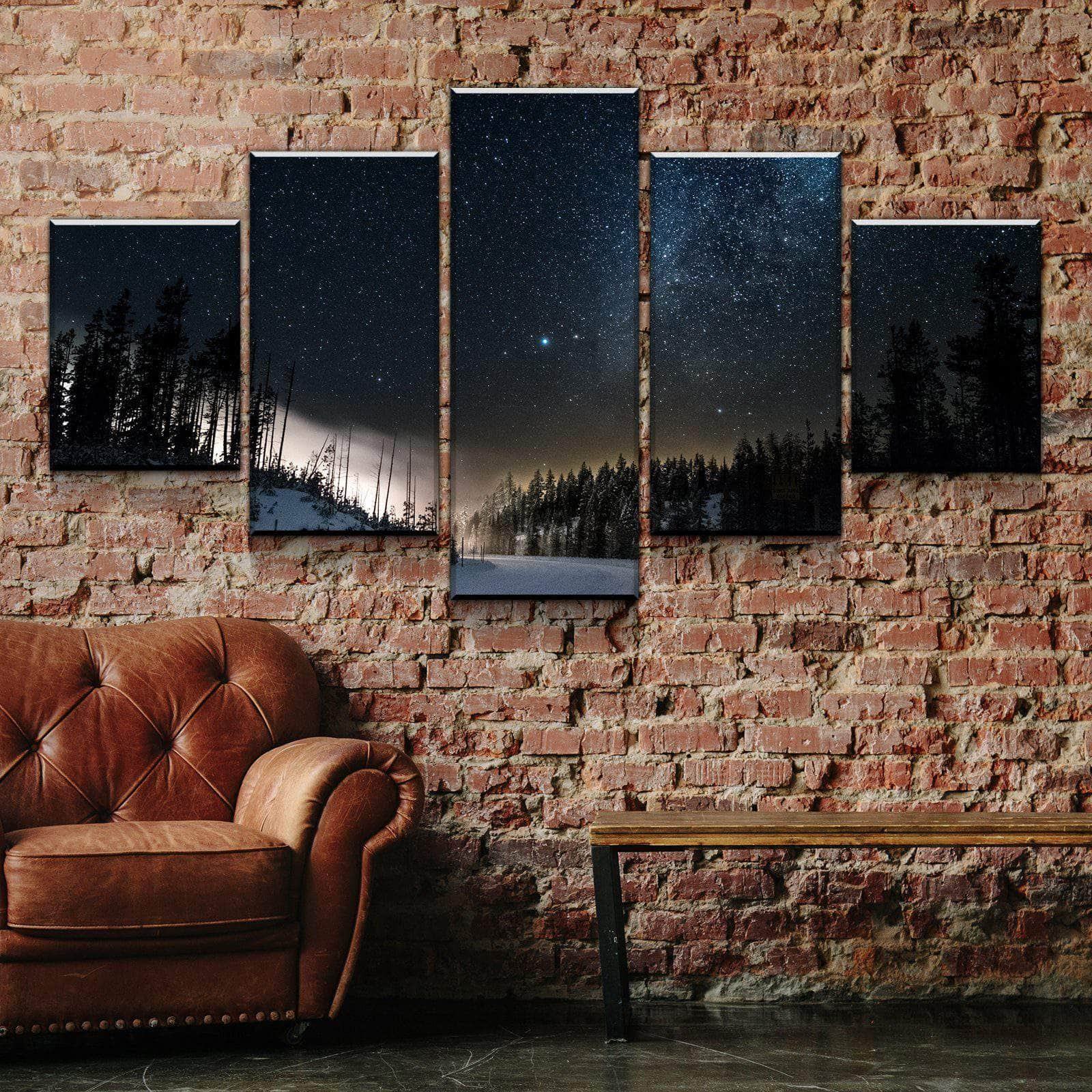 Magische Verschneite Strae Leinwandbilder Kunstdrucke Rahmen