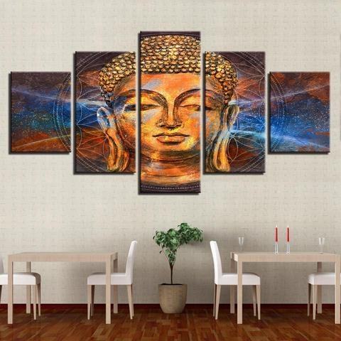 Majestic Golden Buddha Religion Leinwandbilder Kunstdrucke Rahmen
