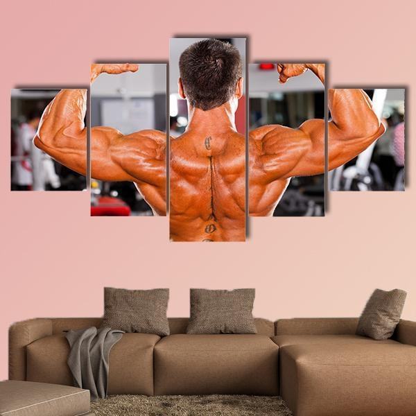 Male Body Builder In Gym – Sport Leinwandbilder für Fitness-Enthusiasten