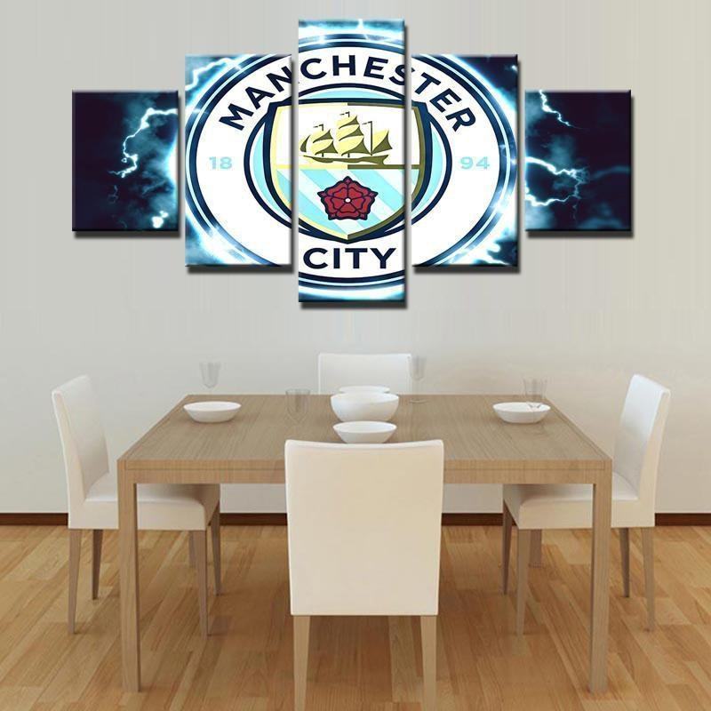 Manchester City Thunder Logo Soccer Leinwandbilder Kunstdrucke  