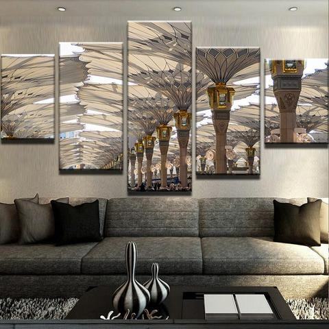 Masjid Nabawi Umbrellas Nature Leinwandbilder Kunstdrucke  