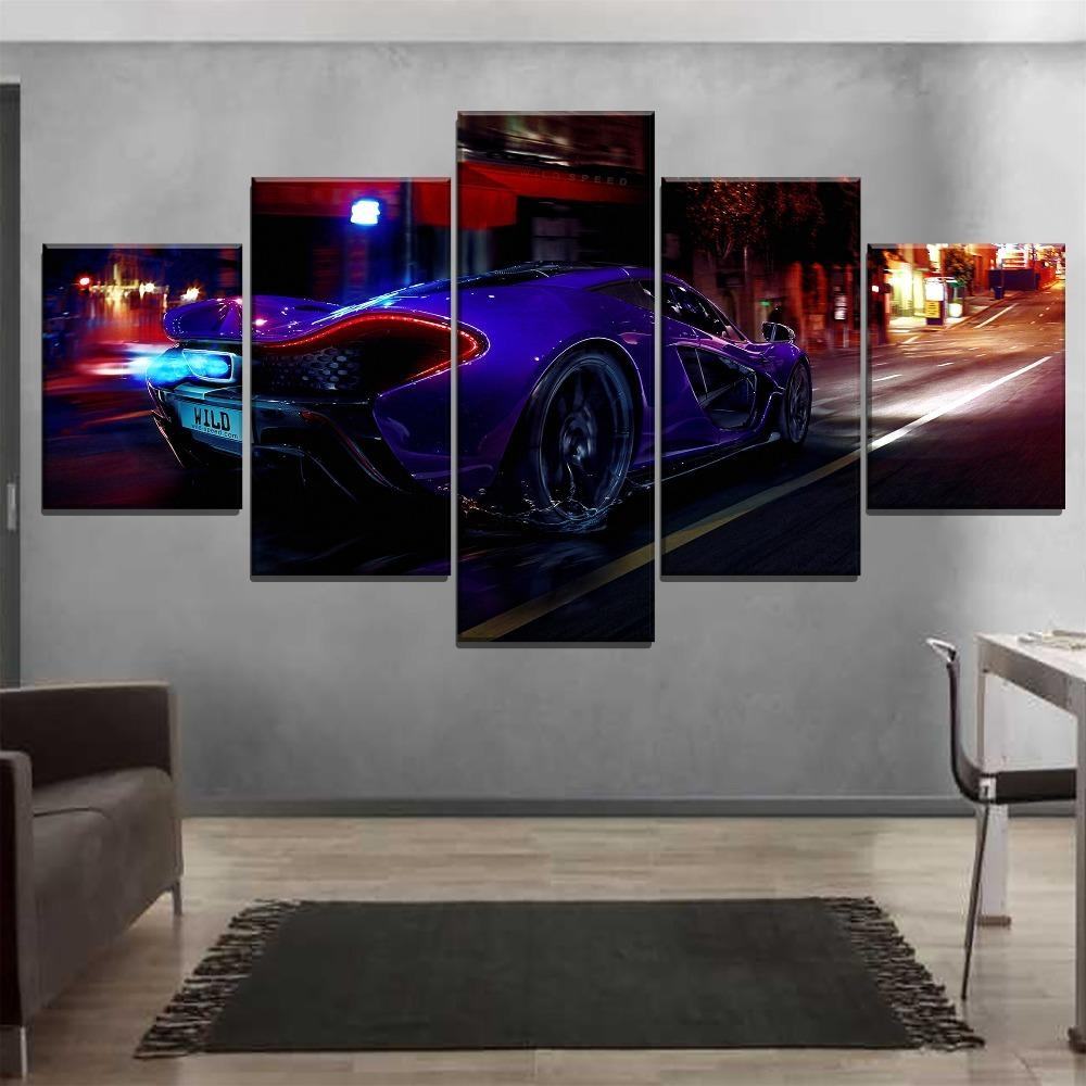 Mclaren P1 At Night Sports Car Leinwandbilder Kunstdrucke Rahmen